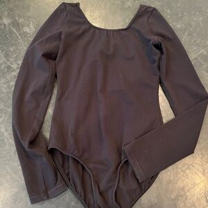 Block Girls Black Longsleeve Leotard 14